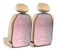 Poadnly Rose Gold Pink Sparkle Luxury Trendy Glitter,2 Pack Car Seat Kick Mats Back Seat Protector Durable Back Seat Organiser