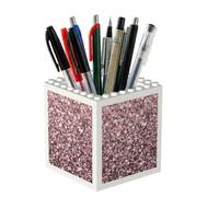 Poadnly Rose Gold Sequins On Pink Abstract, Pen Pot Pencil Holder for Office Home School, Compact Desk Organiser for Office Stationery
