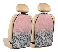 Poadnly Rose Gold Silver Glitter Leopard Print,2 Pack Car Seat Kick Mats Back Seat Protector Durable Back Seat Organiser
