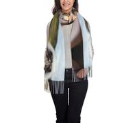 Poadnly Rough Collie Bokeh Railway Dogs Pets Rough, Large Soft Cashmere Feel Shawls Wraps Women Fringed Scarf Light Stole 197x72 cm