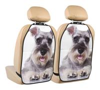 Poadnly Schnauzer Dog Cute,2 Pack Car Seat Kick Mats Back Seat Protector Durable Back Seat Organiser