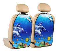Poadnly Seabed Coral Fish,2 Pack Car Seat Kick Mats Back Seat Protector Durable Back Seat Organiser