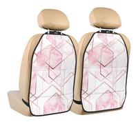 Poadnly Seamless Geometric Pattern With Gold Glitter Lines And Rose Marble,2 Pack Car Seat Kick Mats Back Seat Protector Durable Back Seat Organiser
