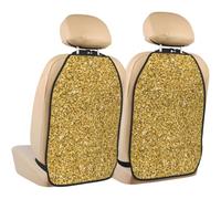 Poadnly Seamless Gold Glitter Shimmer,2 Pack Car Seat Kick Mats Back Seat Protector Durable Back Seat Organiser