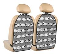 Poadnly Sheep Kids Grey Gender Neutral Farm Animals,2 Pack Car Seat Kick Mats Back Seat Protector Durable Back Seat Organiser