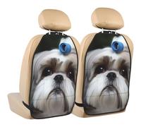 Poadnly Shih Tzu Dog,2 Pack Car Seat Kick Mats Back Seat Protector Durable Back Seat Organiser