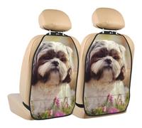 Poadnly Shih Tzu Dog,2 Pack Car Seat Kick Mats Back Seat Protector Durable Back Seat Organiser