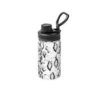 Poadnly Snake Skin Black and White Printed,12 Oz Insulated Water Bottle Stainless Steel Coffee Mug Vacuum Tumbler Water Flask
