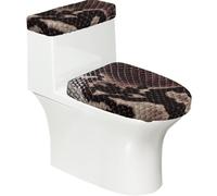 Poadnly Snake Skin Texture,Toilet Lid Covers Reusable Set of 2 Tank Lid Covers, Dust Splash Resistant for Bathroom Decor