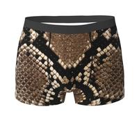 Poadnly Snakeskin Print,Novelty Underwear Men's Boxer Briefs Soft Polyester Underpants,M