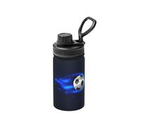 Poadnly Soccer Ball On Fire,12 Oz Insulated Water Bottle Stainless Steel Coffee Mug Vacuum Tumbler Water Flask
