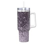 Poadnly Sparkling Lavender Lady Glitter Shiny Decor Art,40oz Ice Bully Cup with Handle Lid Straw Stainless Steel Mug Car Coffee Cup