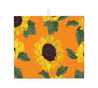 Poadnly Sunflower Seamless Pattern, Dish Drying Mats, Sink Mat Absorbent Dish Drainer Mat For Kitchen Counter 41x46 cm
