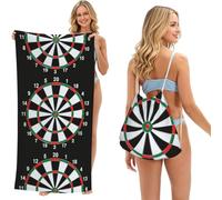 Poadnly Target Dart, 2 in 1 Packable Towel Bag, Beach Towels with Drawstring Backpack for Travel Holiday Camping