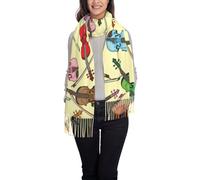Poadnly Violin Music Note, Large Soft Cashmere Feel Shawls Wraps Women Fringed Scarf Light Stole 197x72 cm