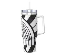 Poadnly Watercolor Abstract Piano Keys,40oz Ice Bully Cup with Handle Lid Straw Stainless Steel Mug Car Coffee Cup