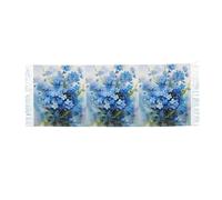 Poadnly Watercolor Forget Me Not Flowers, Large Soft Cashmere Feel Shawls Wraps Women Fringed Scarf Light Stole 196x68 cm