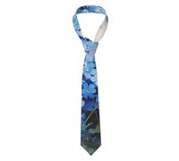 Poadnly Watercolor Forget Me Not Flowers, Neckties Mens Ties Polyester Novelty Skinny Tie For Wedding Party