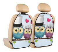 Poadnly Wedding Decorations Funny Owls,2 Pack Car Seat Kick Mats Back Seat Protector Durable Back Seat Organiser