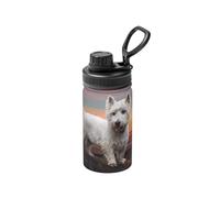 Poadnly West Highland White Terrier Dogs Mountains White,12 Oz Insulated Water Bottle Stainless Steel Coffee Mug Vacuum Tumbler Water Flask