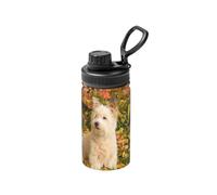 Poadnly Westie Autumn West Highland White Terrier Dogs,12 Oz Insulated Water Bottle Stainless Steel Coffee Mug Vacuum Tumbler Water Flask