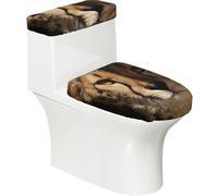 Poadnly White Cheetah Printed,Toilet Lid Covers Reusable Set of 2 Tank Lid Covers, Dust Splash Resistant for Bathroom Decor