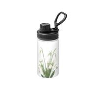 Poadnly White Snowdrop Flower Botanical Watercolor Painting,12 Oz Insulated Water Bottle Stainless Steel Coffee Mug Vacuum Tumbler Water Flask