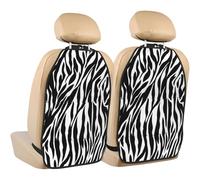 Poadnly Zebra Print,2 Pack Car Seat Kick Mats Back Seat Protector Durable Back Seat Organiser