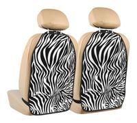 Poadnly Zebra Print,2 Pack Car Seat Kick Mats Back Seat Protector Durable Back Seat Organiser