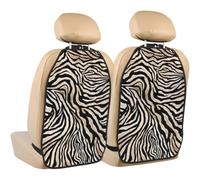 Poadnly Zebra Print Striped Abstract Art,2 Pack Car Seat Kick Mats Back Seat Protector Durable Back Seat Organiser