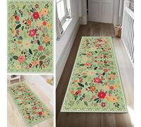 Poaegle Colourful Runner Rug Hallway Long Non-Slip Washable Modern Flower Kitchen Runner Rug Runner 90 x 180 cm Durable Runner Rug Hallway Runner Corridor Sold by the Metre