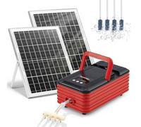 Poafamx Solar Pond Aerator, 6000mAh Battery Backup Solar Aerator, 15W Powerful Aquarium Air Pump with 2pcs 15W Solar Panels, Adjustable Oxygen Pump for Outdoor Koi Ponds Fish Tank Hydroponics Wildlife