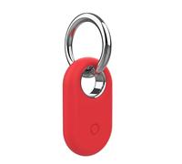 Poagoep Compatible with Samsung Galaxy SmartTag2 case, Soft Silicone Anti-Scratch Protective Holder Case for Smart Tag 2 with Key Ring, All-Round Protection for Keys, Backpacks, Luggage(Red)