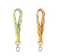 Poagoep Macrame Keychain Boho Handmade Wristlet Keychain Wrist Lanyard Keyrings for Women, Colorful_a, Medium