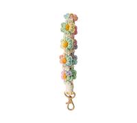 Poagoep Macrame Keychain Handmade Wristlet Keyring Wrist Lanyard for Keys Cute flower keychain Key Chain for Women, Multicolour1, Medium
