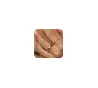 Poaiiu 3PCS Gold Stacking Rings Set for Women 14K Gold Plated Stackable Rings Simple Midi Thumb Finger Ring Size 5/6/7/8/9/10 Jewelry Gifts for Women, 8 UK, Brass, No Gemstone