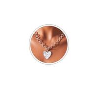 Poaiiu Thick gold necklace for women | 14K Gold Plated Hammered Heart Pendant Necklace with Toggle Clasp Waterproof Jewelry Gift for Her