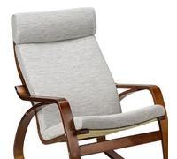 Poang Chair Cushion Replacement - Soft Cotton Pillow with Removable Cover Thick Padding for Glider Rocking Chair Stylish Burlap White 1 Piece Cozy Comfort