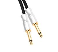 POASDJDC Audio Cable 6.5mm Mono to .35mm Gold-Plated Unbalanced Guitar Instrument Cable 0.5-5m(300cm)