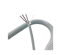 POASDJDC Filo a spirale a molla per cornetta 4 Core 22AWG 0.3mm2 Copper Wire 5mm Diameter Telescopic Spring Cable Gray 1-15m(Stretch 3 meters)