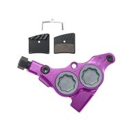 POAYUEWR Flat Mount Hydraulic Disc Brake Caliper 4-Piston For Road Bike MTB Flat Bar Bicycle Kit Multiple Colors Bike Brake Drum(4 Piston Purple)