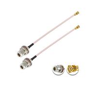 POBADY 2PCS U.F.L1 to N Type Female Low Loss Coaxial Cable 4" /10CM U.F.L1 RG178 Coaxial Pigtail Cable for Wireless Routers Mini PCIE Network Cards PCI Wi-Fi WAN Repeater