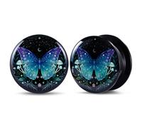 POBAISITER 1 Pair Acrylic Solid Screw On Ear Plugs Tunnels Jesus Christ Epoxy Allergy Free 2g - 1 Inch Stretcher Art Color Portrait Drawing For Women For Men Body Piercing Jewelry
