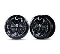 POBAISITER 1 Pair Acrylic Solid Screw On Ear Plugs Tunnels Jesus Christ Epoxy Allergy Free 2g - 1 Inch Stretcher Art Color Portrait Drawing For Women For Men Body Piercing Jewelry