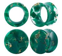 POBAISITER 4PCS Candy-colored Resin Ear Plugs and Tunnels 6mm(2g) to 16mm Ear Gauge Tunnels Set Expander Stretcher For Women Men Body Piercing Jewelry
