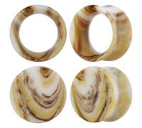 POBAISITER 4PCS Candy-colored Resin Ear Plugs and Tunnels 6mm(2g) to 25mm(1") Ear Gauge Tunnels Set Expander Stretcher For Women Men Body Piercing Jewelry