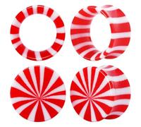 POBAISITER 4PCS Candy-colored Resin Ear Plugs and Tunnels 6mm(2g) to 25mm(1") Ear Gauge Tunnels Set Expander Stretcher For Women Men Body Piercing Jewelry