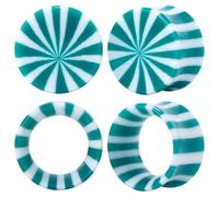 POBAISITER 4PCS Candy-colored Resin Ear Plugs and Tunnels 6mm(2g) to 25mm(1") Ear Gauge Tunnels Set Expander Stretcher For Women Men Body Piercing Jewelry