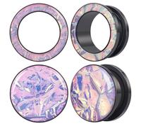 POBAISITER 4PCS Stainless Steel Resin Gauges PU Colorful Chameleon Series Ear Plugs and Tunnels 3 Colors Ear Gauge Tunnels Light Color Screw Fit Expander Stretcher For Women Men Body Piercing Jewelry