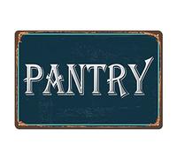 POBBUK Pantry Signs,Vintage Pantry Tin Metal Sign for Men Women,Farmhouse Wall Decor for Kitchen Home Bar Restaurant Cafe Coffee Shop 8"x12"